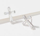 Pendiente de cruz Diamonique x Lisa Mason en oro de 14 quilates (1,54 ct)
